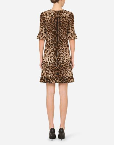 Dolce & Gabbana Short leopard-print cady dress outlook