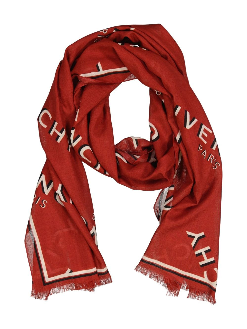 logo-lettering frayed scarf - 2