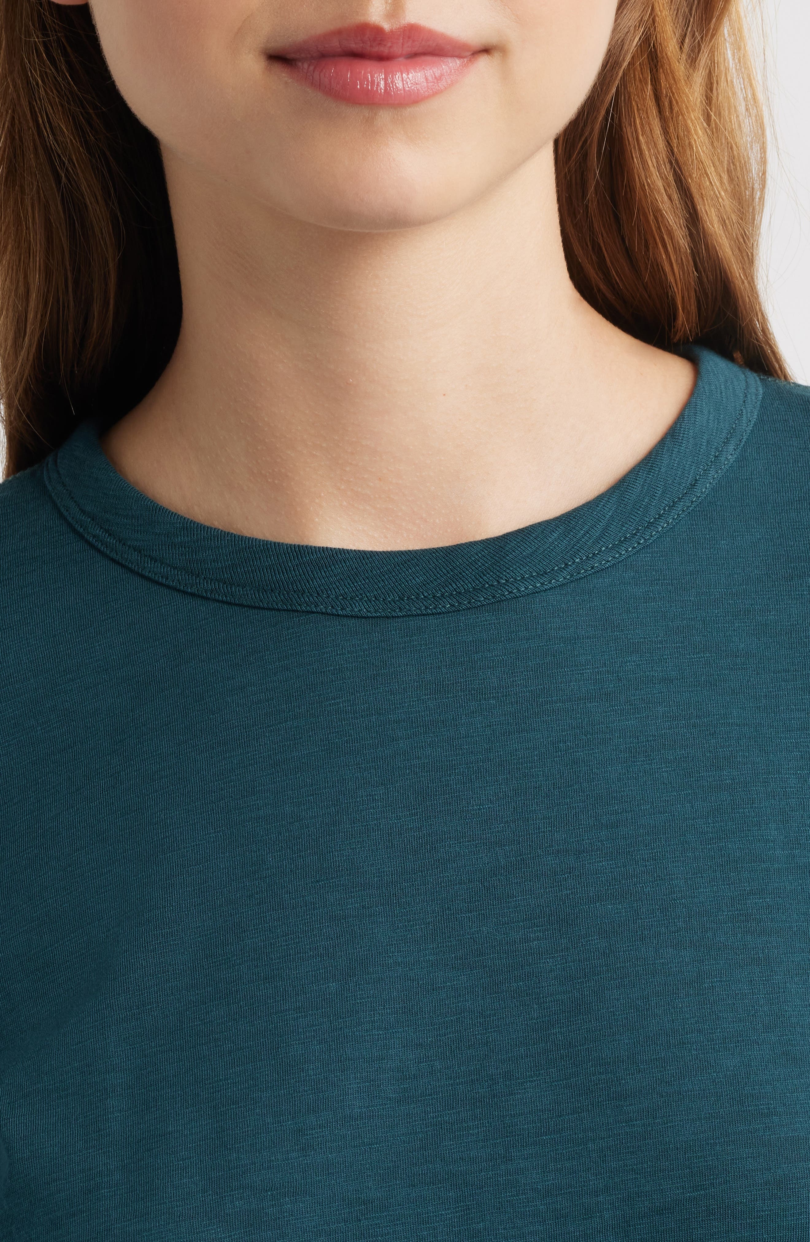 rag & bone The Slub Organic Pima Cotton T-Shirt in Dark Teal at Nordstrom - 4