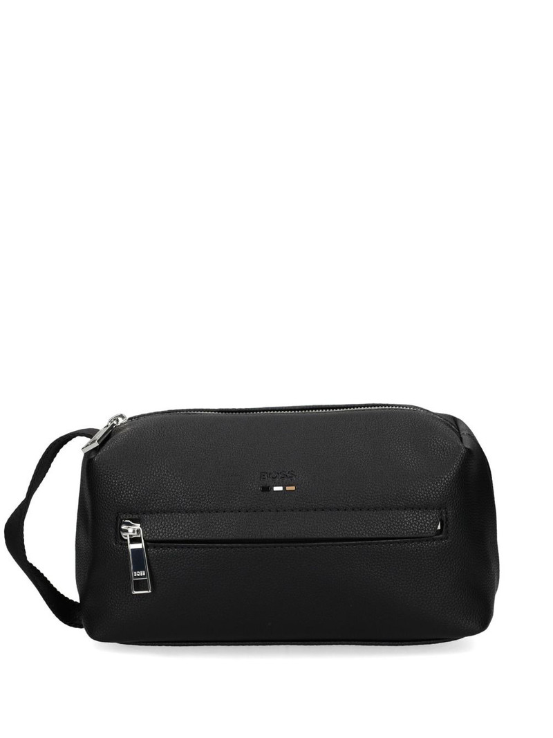 debossed-logo faux-leather washbag 1