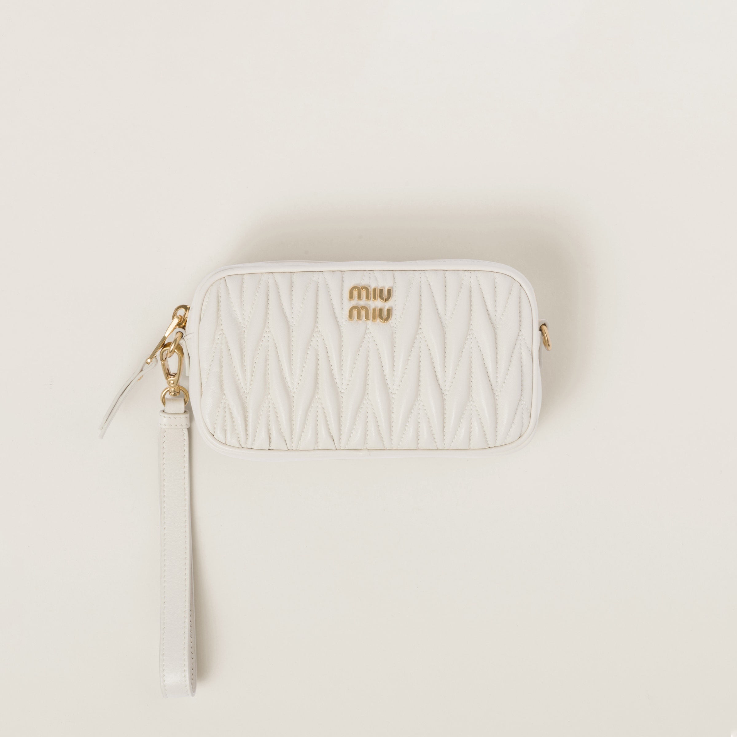 Matelassé nappa leather pouch - 1