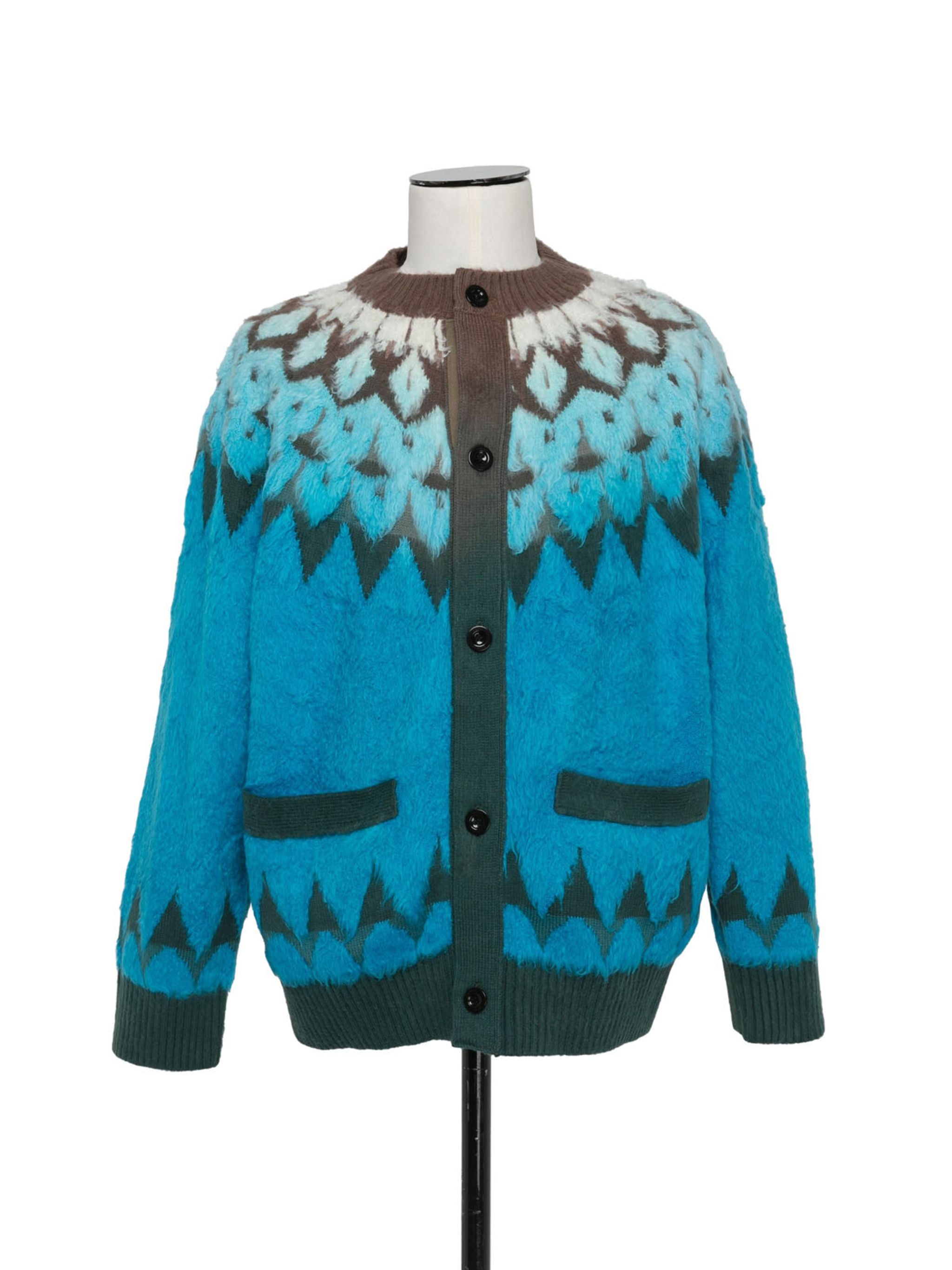 Jacquard Knit Cardigan - 1