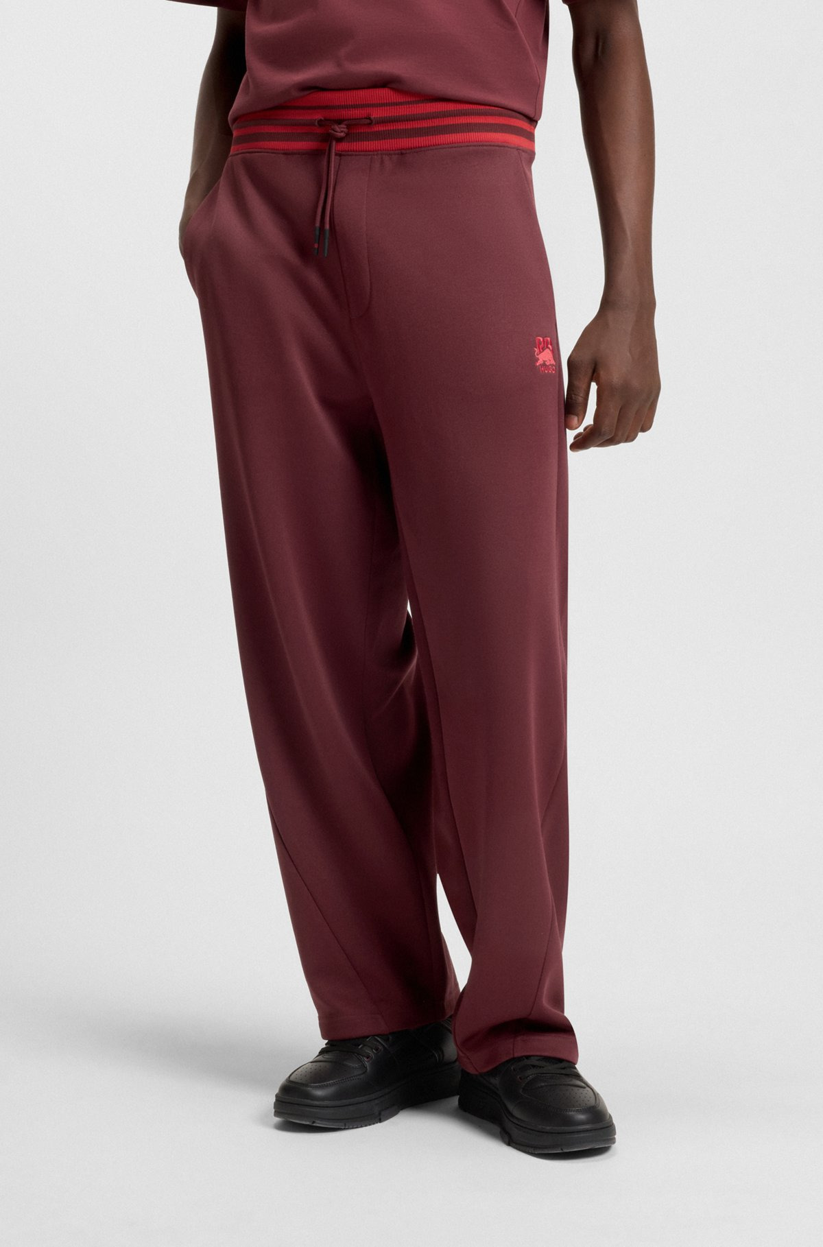 HUGO X RB OVERSIZE-FIT TRACKSUIT BOTTOMS WITH STRIPED WAISTBAND - 2