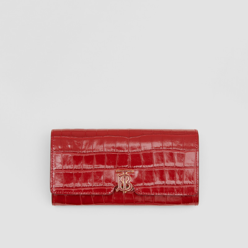 Embossed Leather TB Continental Wallet 1
