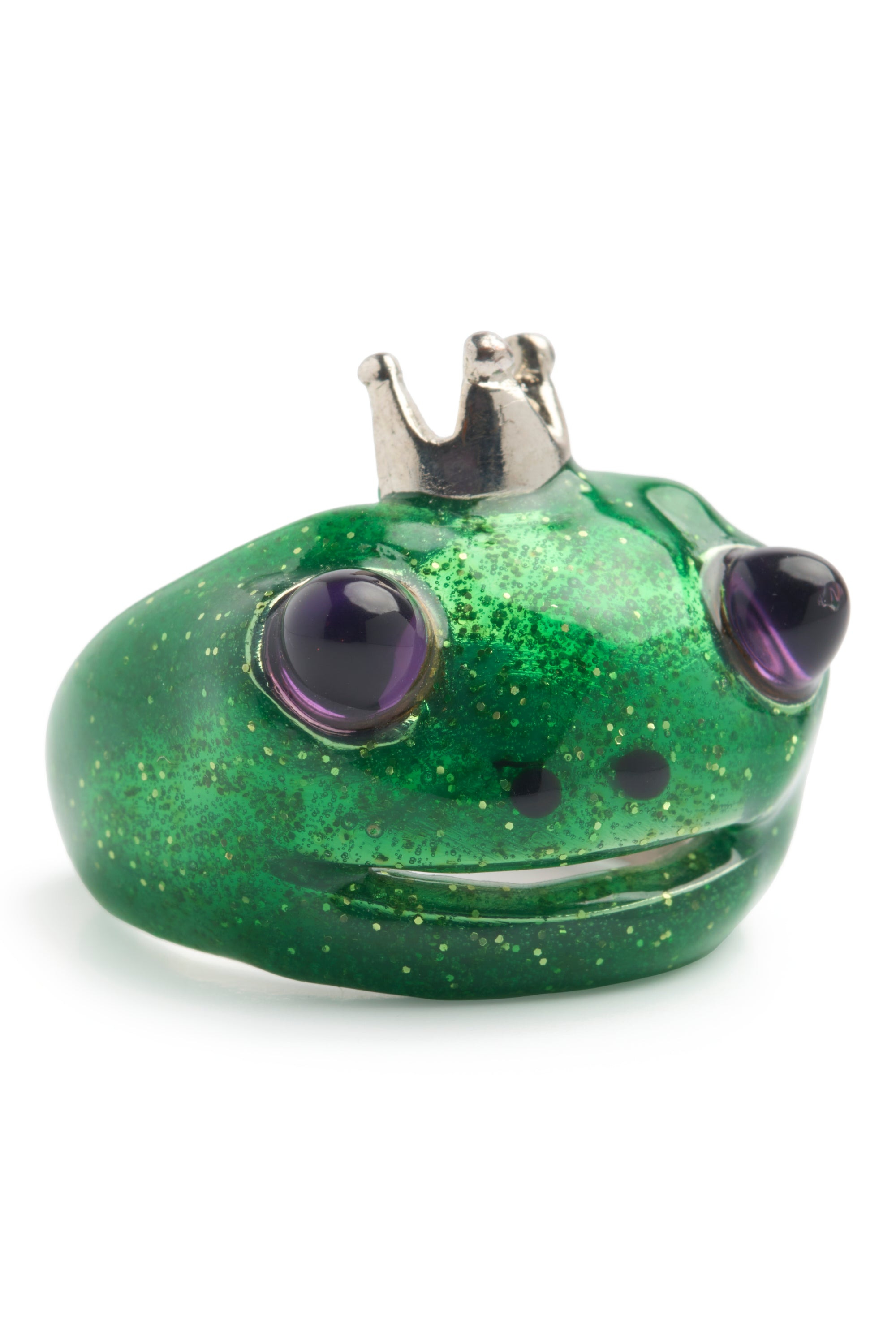 GLITTER GREEN FROG PRINCE RING - 3