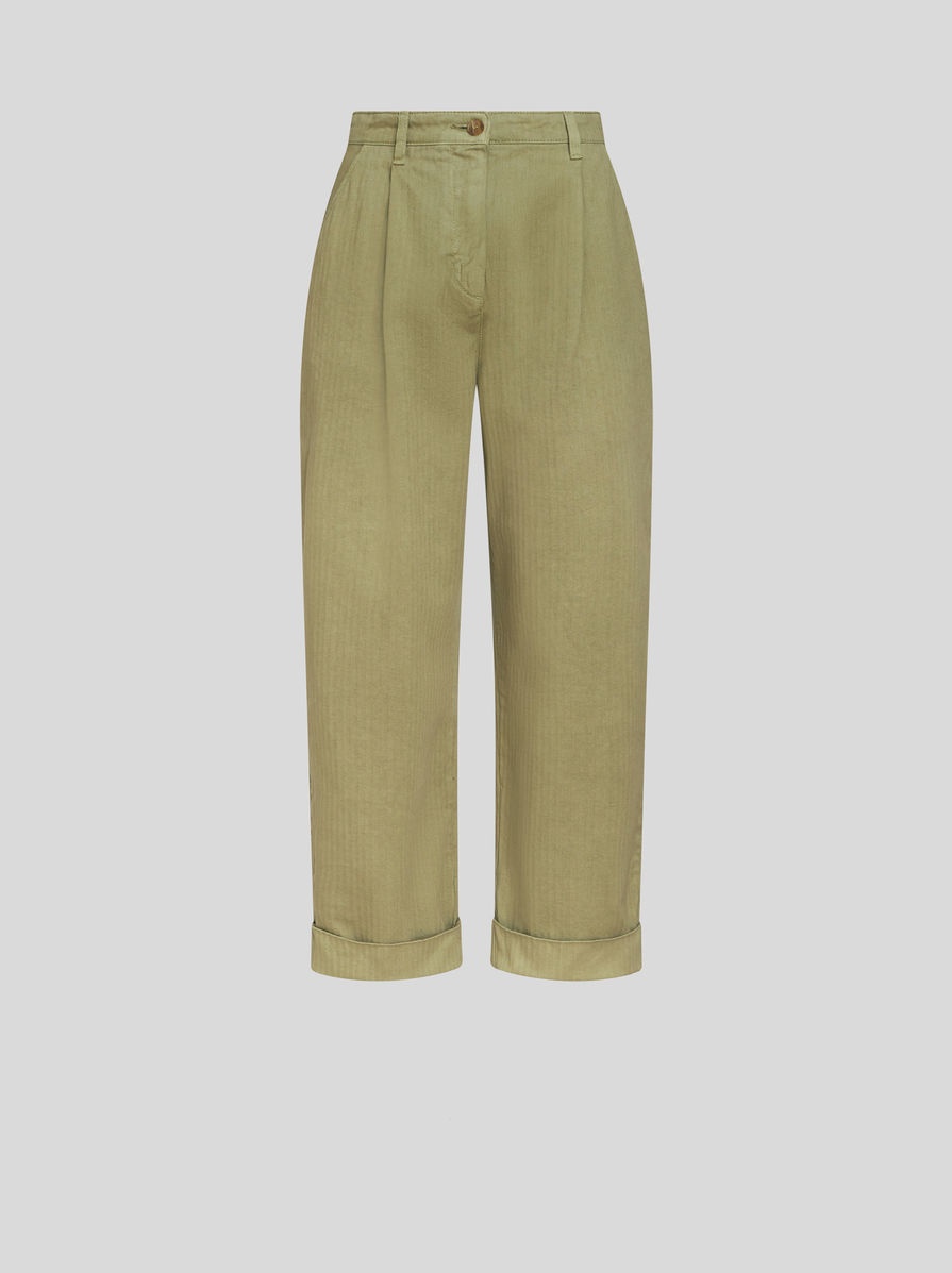 CROPPED CHINO TROUSERS - 1