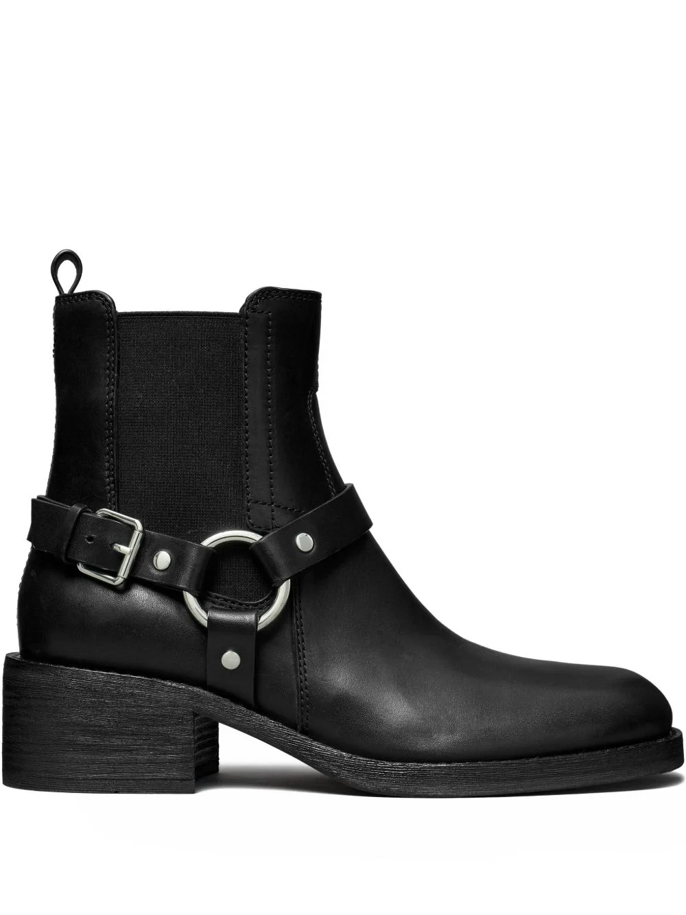 buckle-strap ring-detail ankle boots - 1