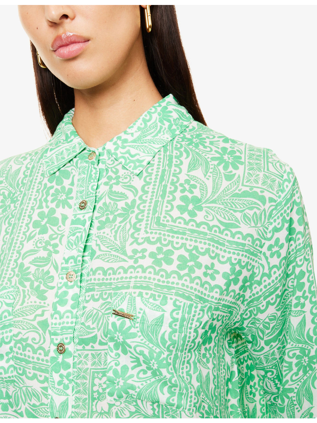 Millie abstract-pattern woven shirt - 5