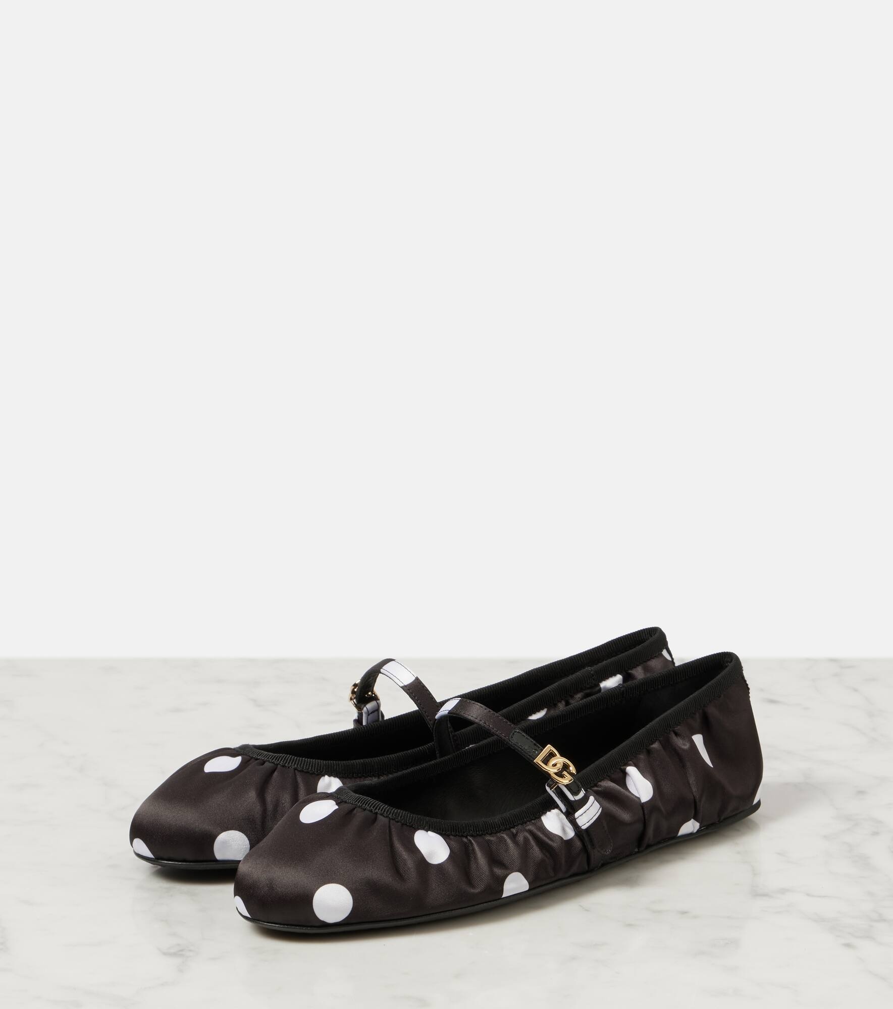 Odette polka-dot satin ballet flats - 5