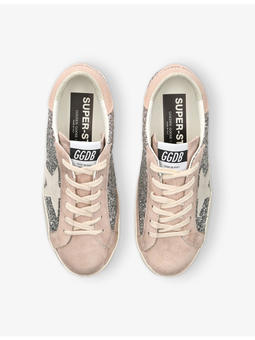 Super Star Glitter-Embellished Suede Low-Top Trainers - 2