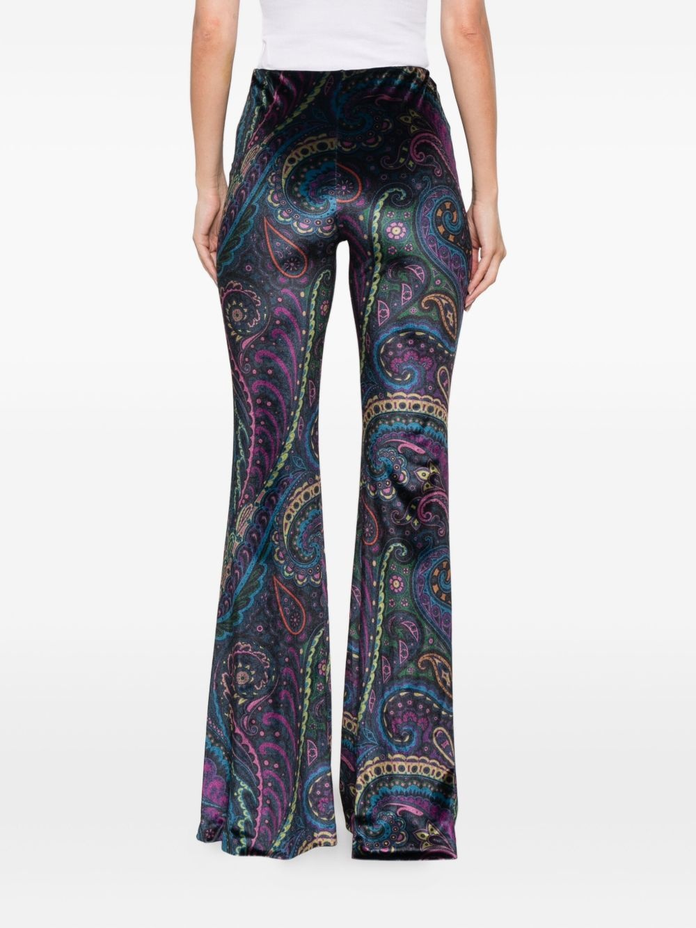 paisley-print velvet trousers - 4