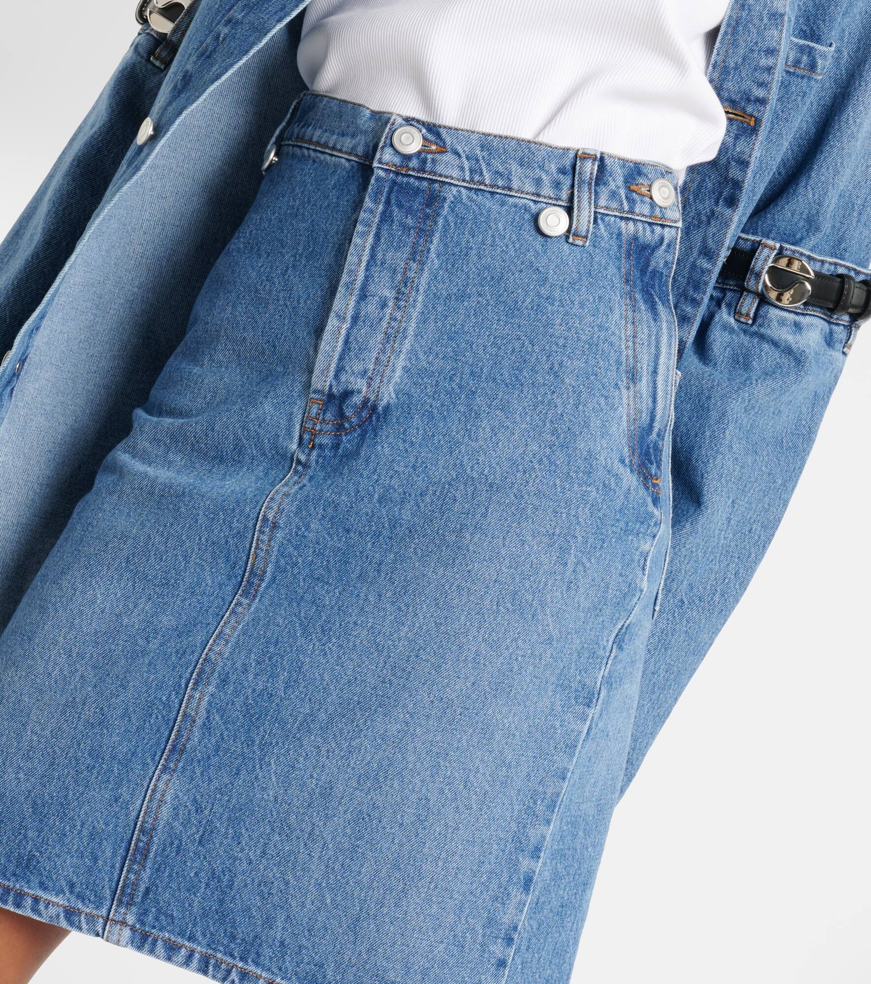 Denim pencil skirt - 4
