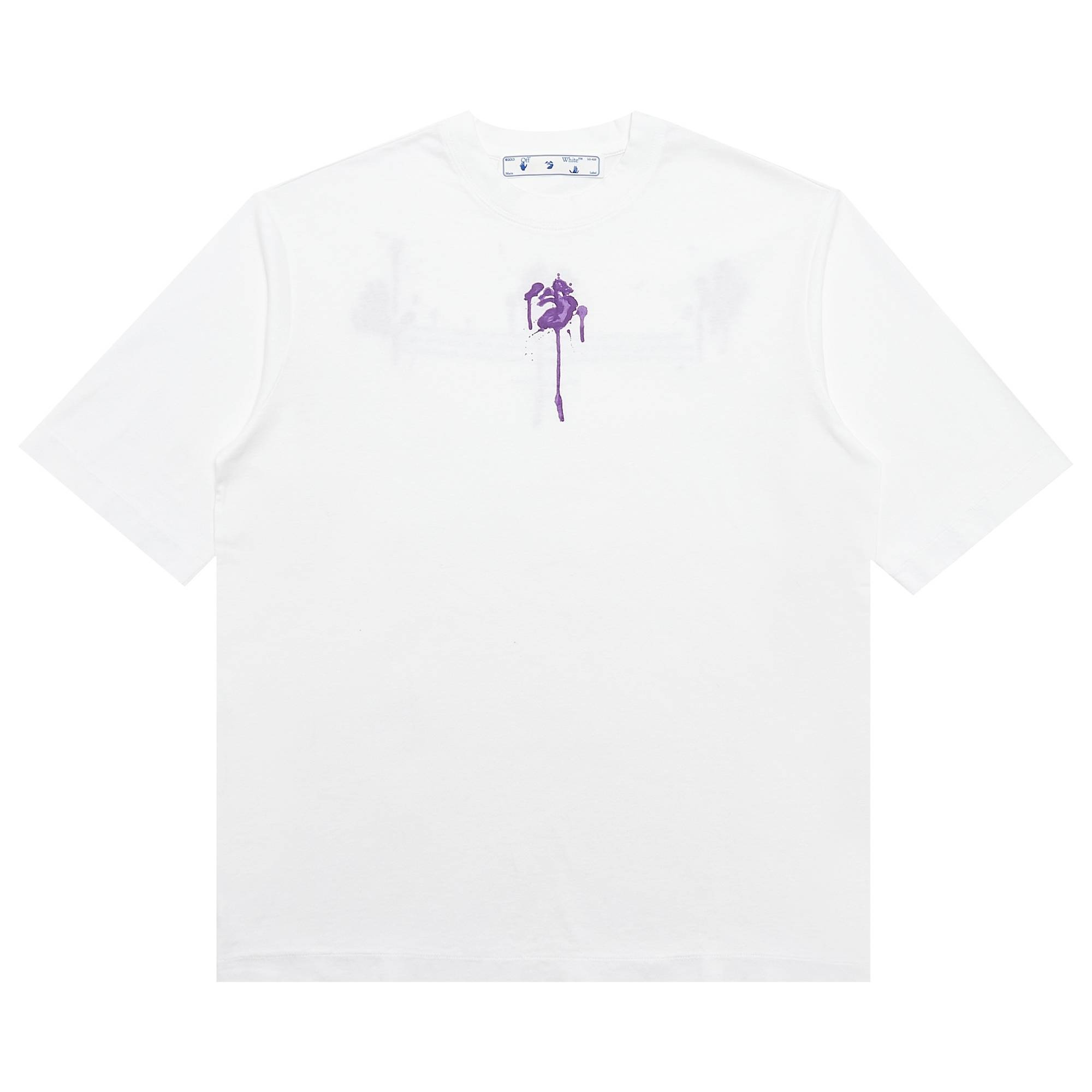 Off-White Dripped Logo Short-Sleeve Skate Tee 'White/Purple' - 1