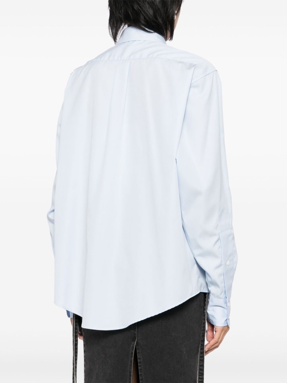 bra-detail cotton shirt - 4