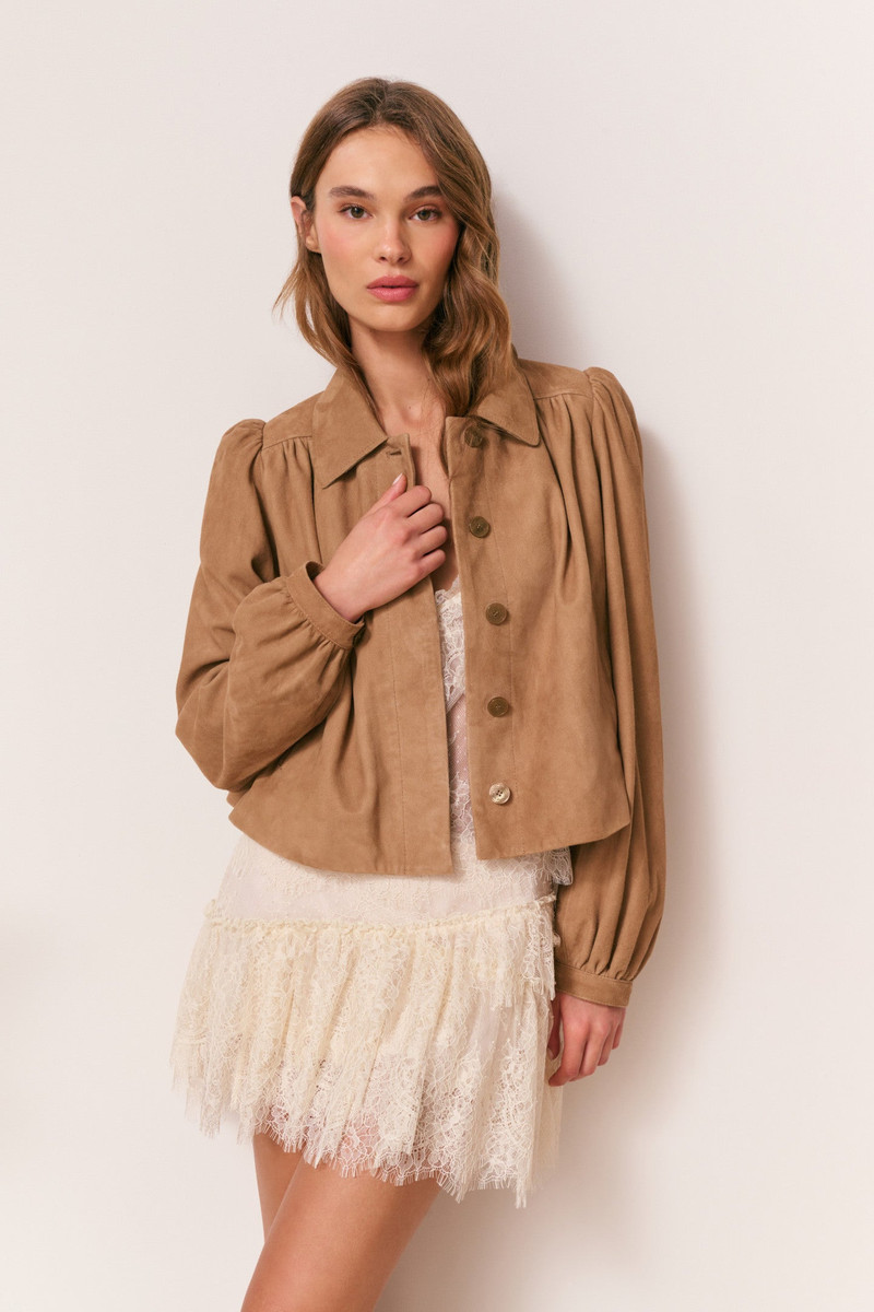 LoveShackFancy Eris Suede Jacket outlook
