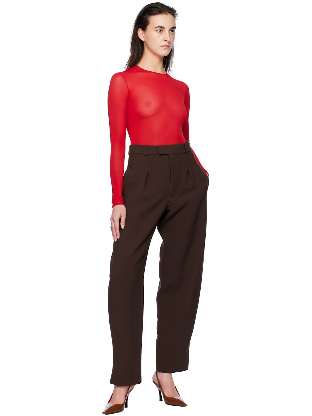 Red Sheer Bodysuit - 5