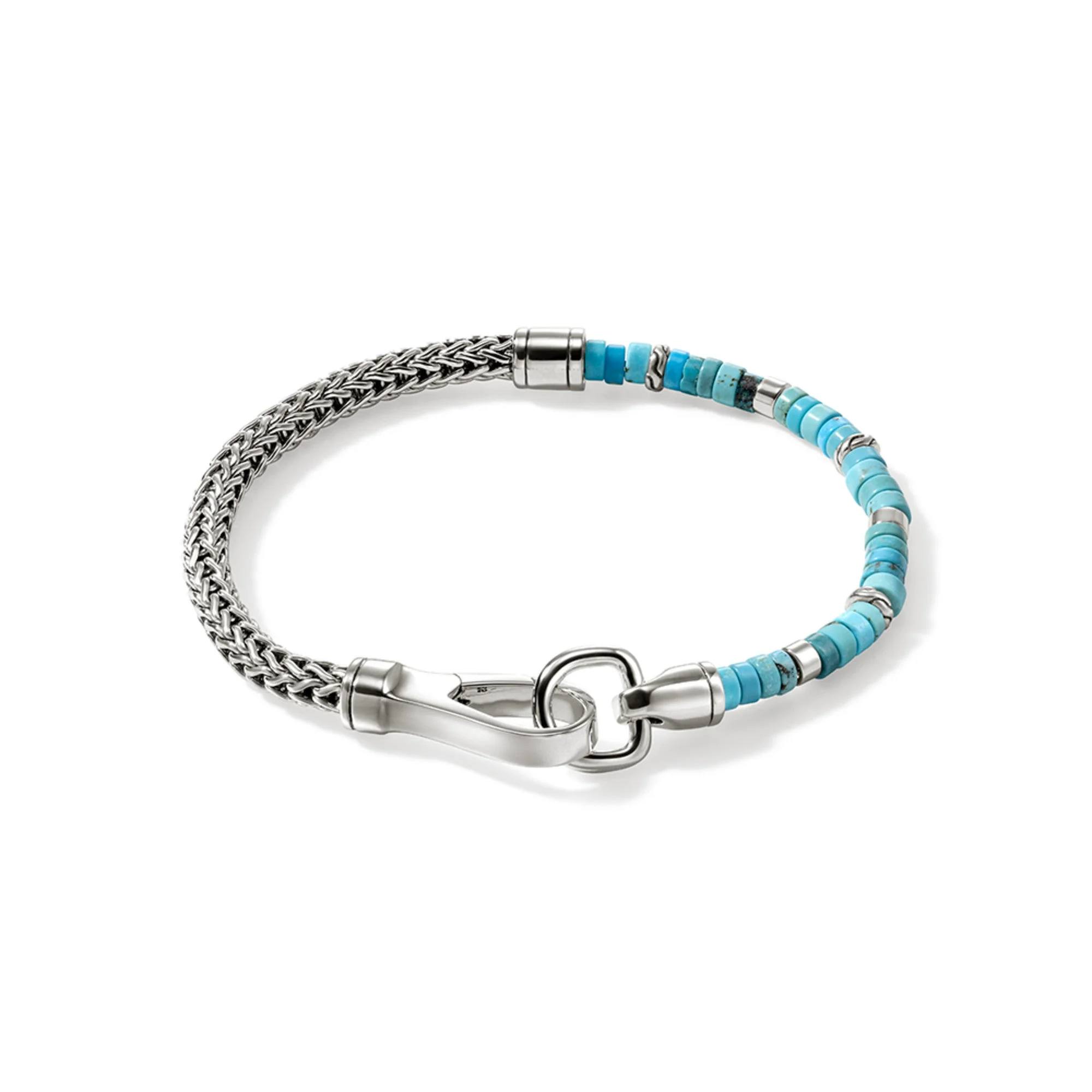 Heishi Chain Bracelet, Sterling Silver, Hardstones - 1