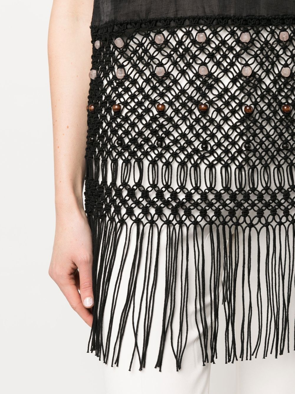 sleeveless macramé top - 5