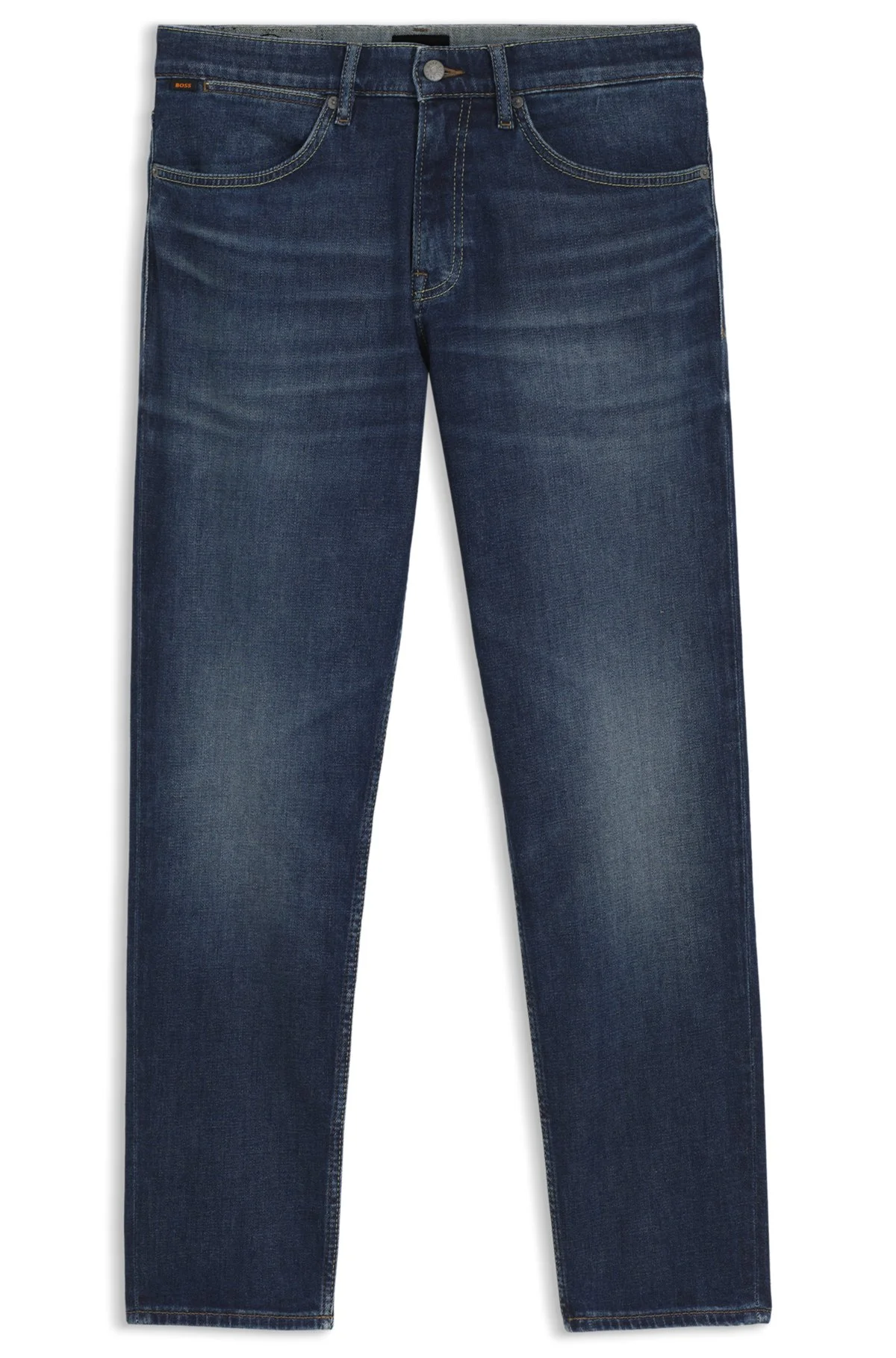 TAPERED-FIT JEANS WITH STRETCH COTTON AND CONTRAST STITCHING - 1