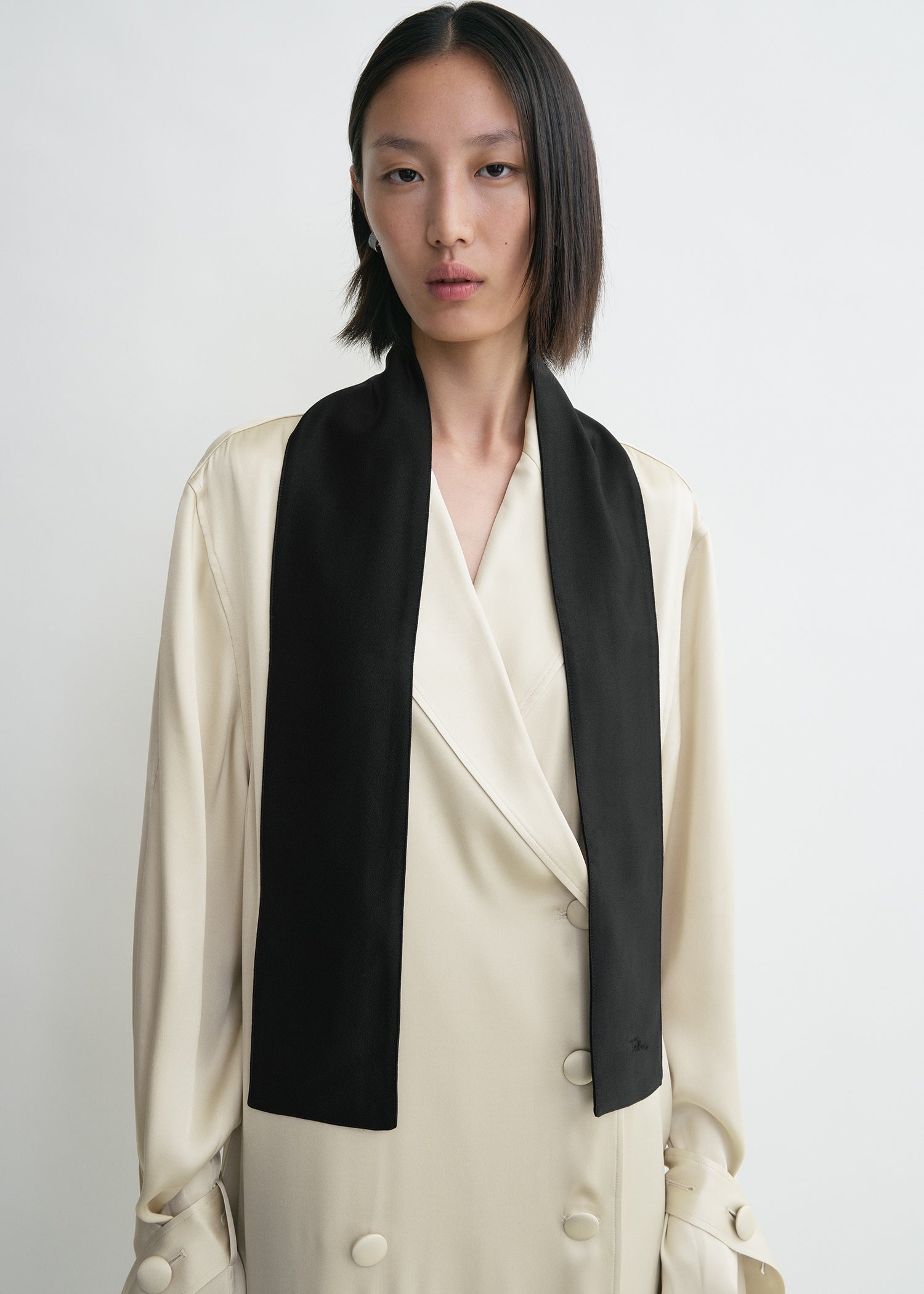 Satin tuxedo scarf black - 2