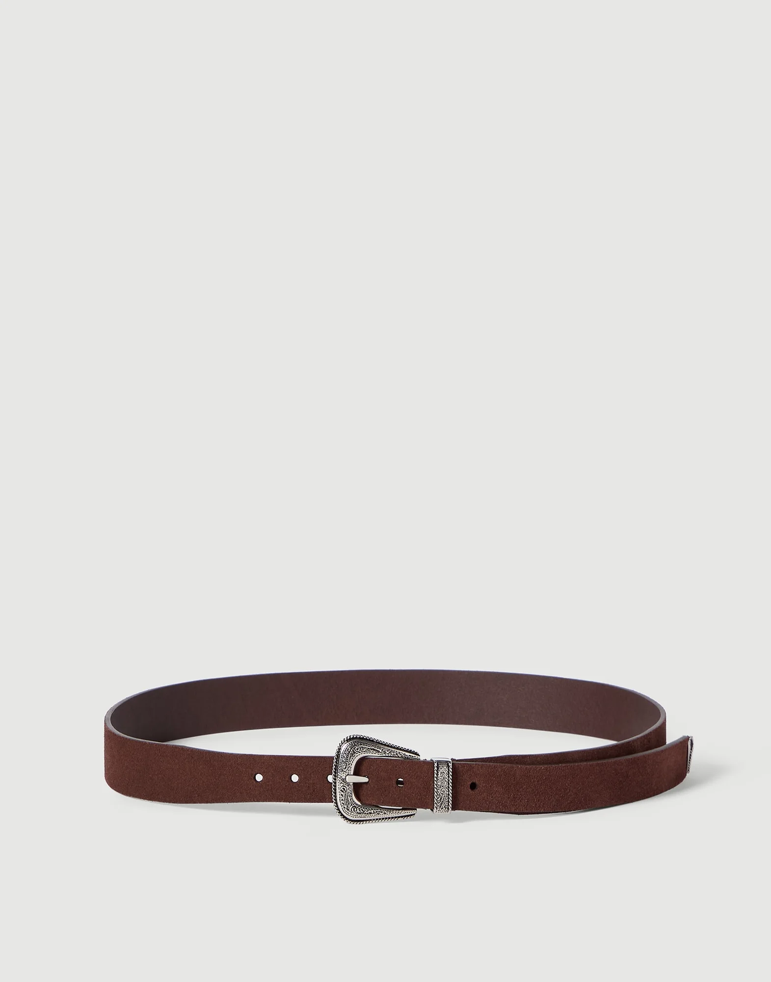 Reversed leather belt with tip - 1