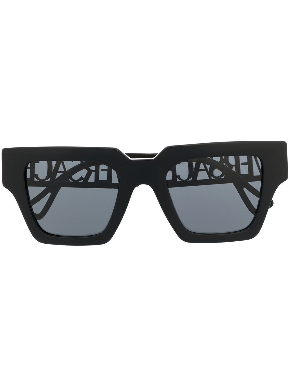 logo-arm square-frame sunglasses - 1