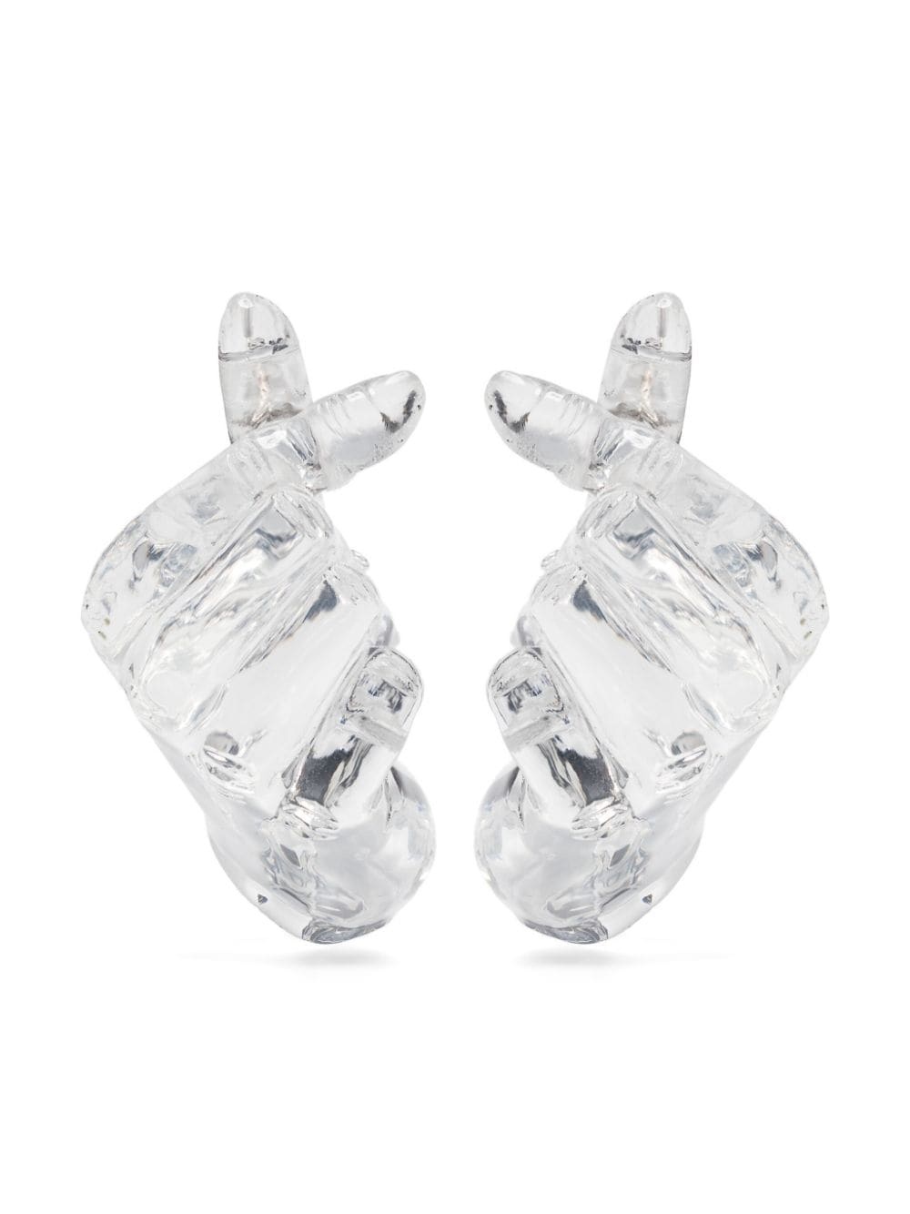 hand-shaped transparent earrings - 1