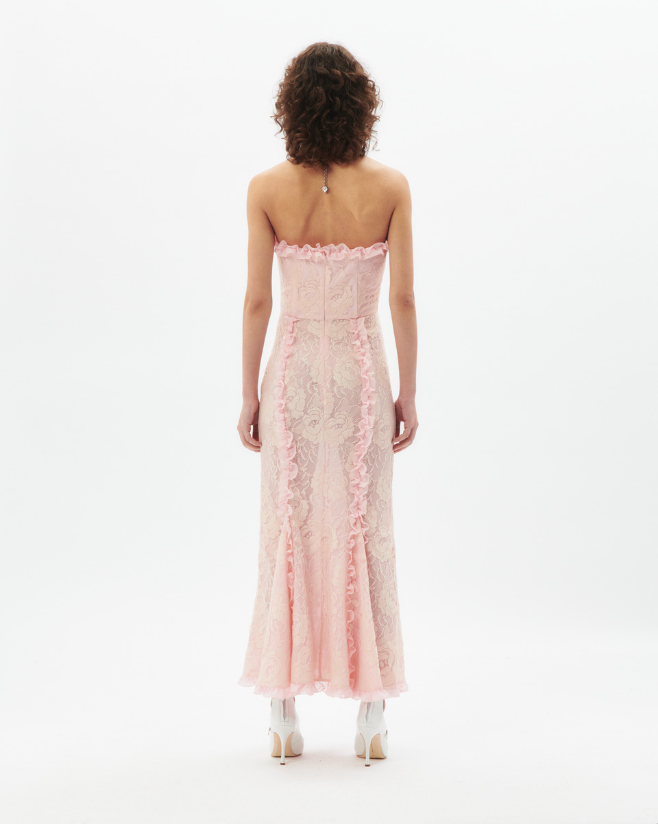 LACE BUSTIER DRESS WITH VELVET BOWS - 5