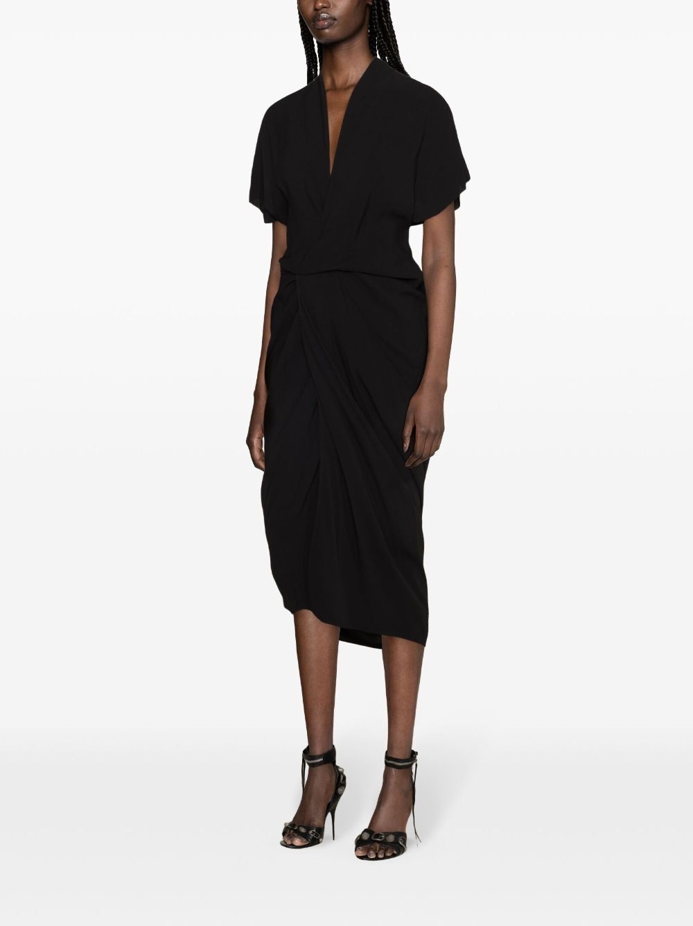 V-neck wrap midi dress - 3
