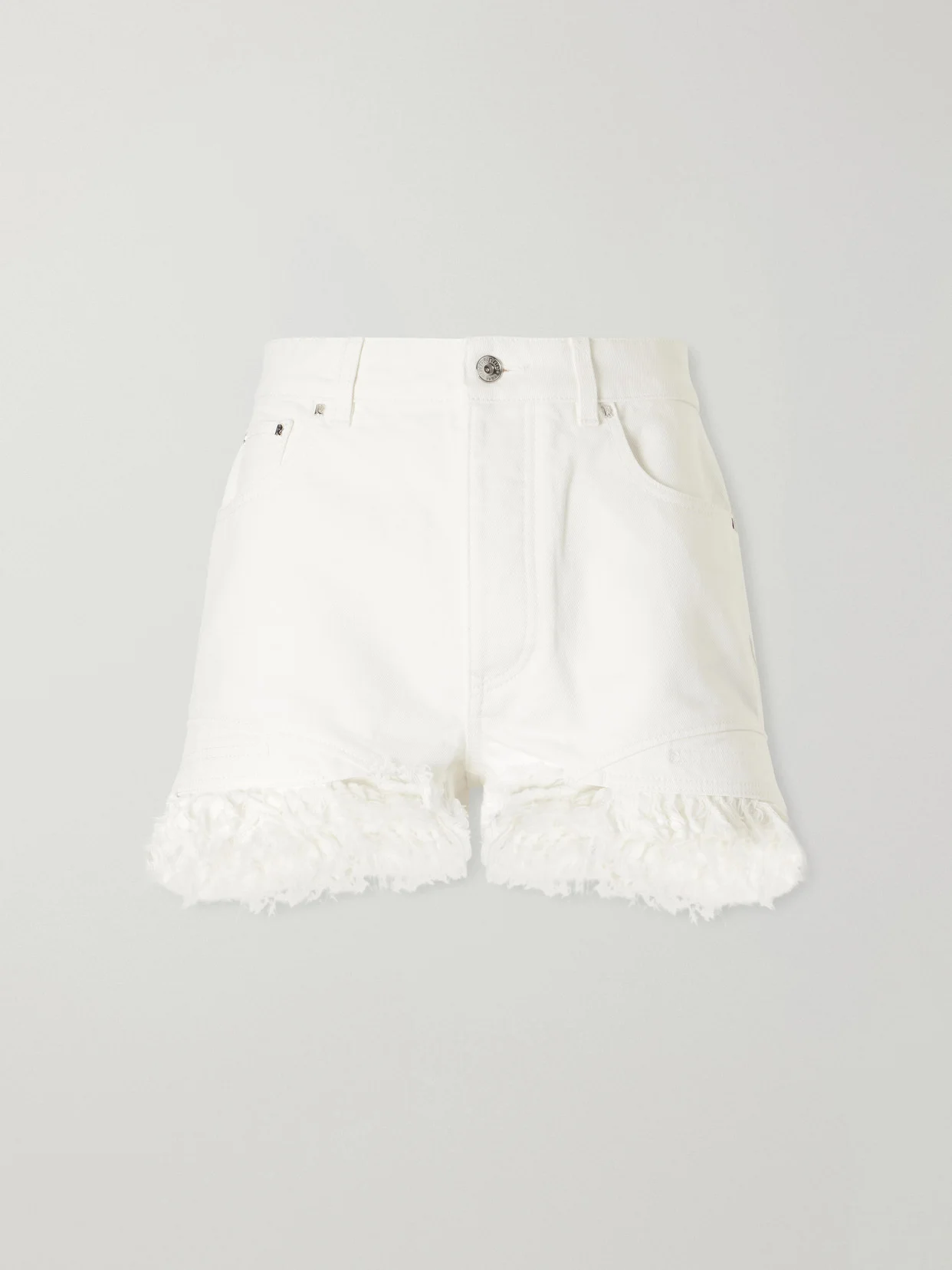 Frayed Denim Shorts - 1