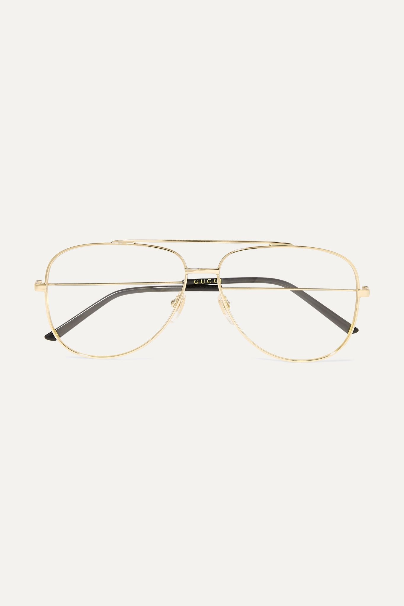 Aviator-style gold-tone and acetate optical glasses - 1