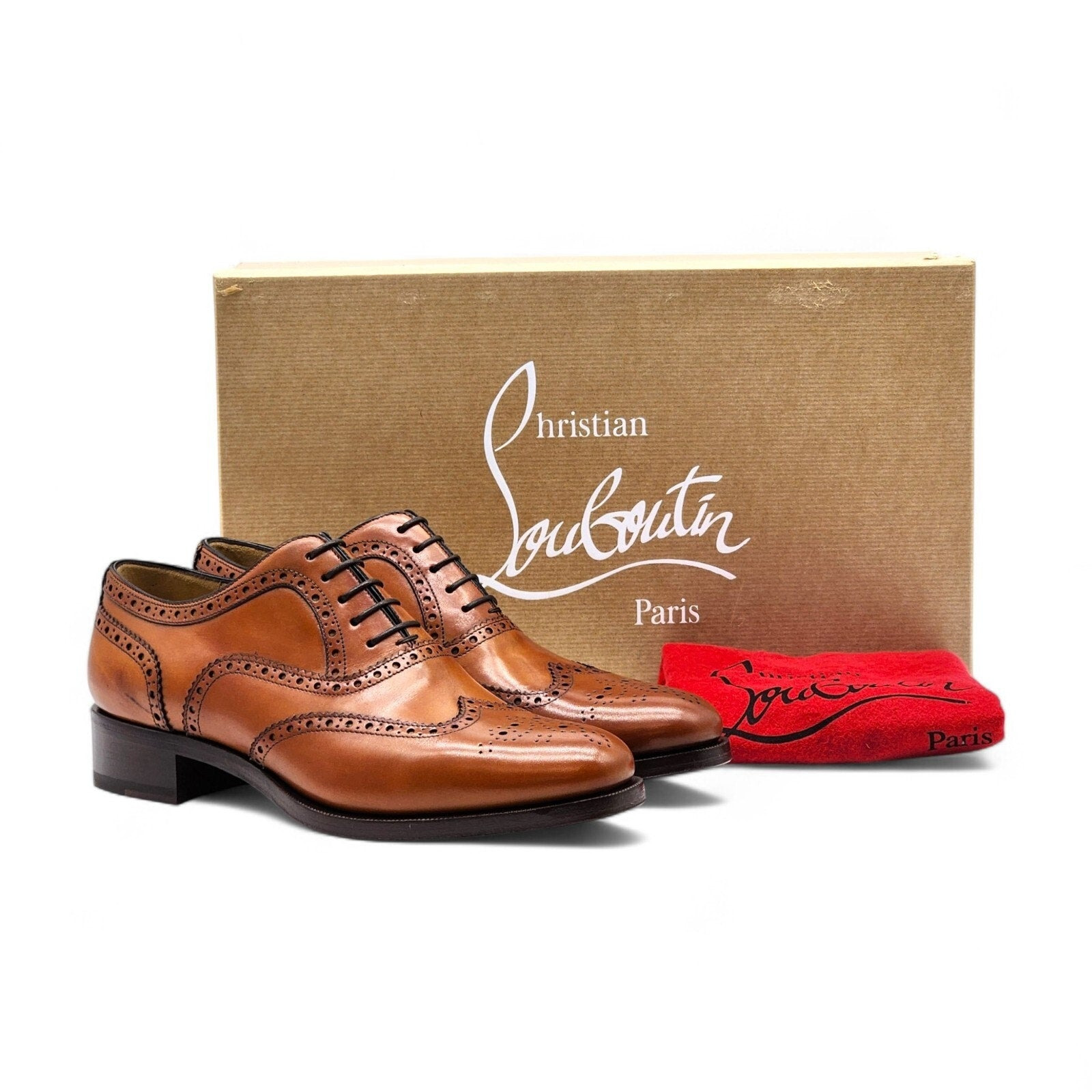 Christian Louboutin Brogue Leather Oxford Shoes Brown EU 39 US 6 - 3