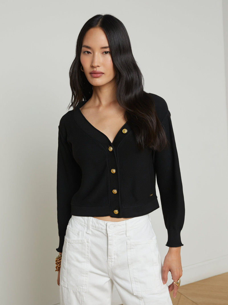 L'AGENCE Nopal Cropped Cardigan outlook