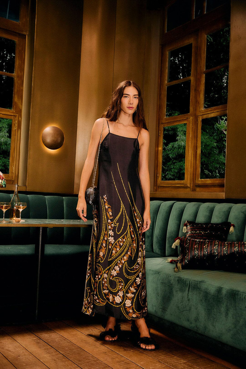 Black Garden Lenzing™ Ecovero™ Viscose Slip Midi Dress 1