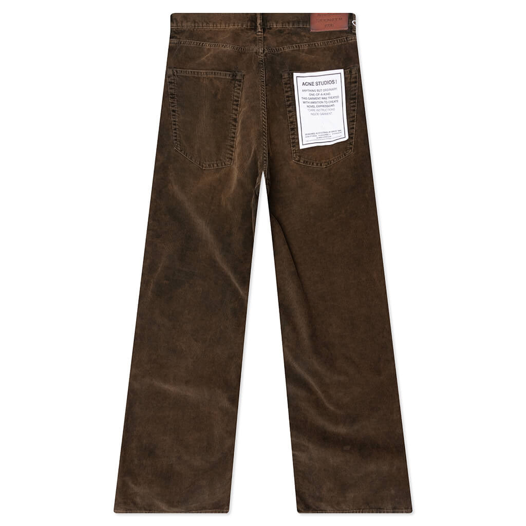 STONEWASH CORDUROY TROUSERS - OLIVE GREEN - 2