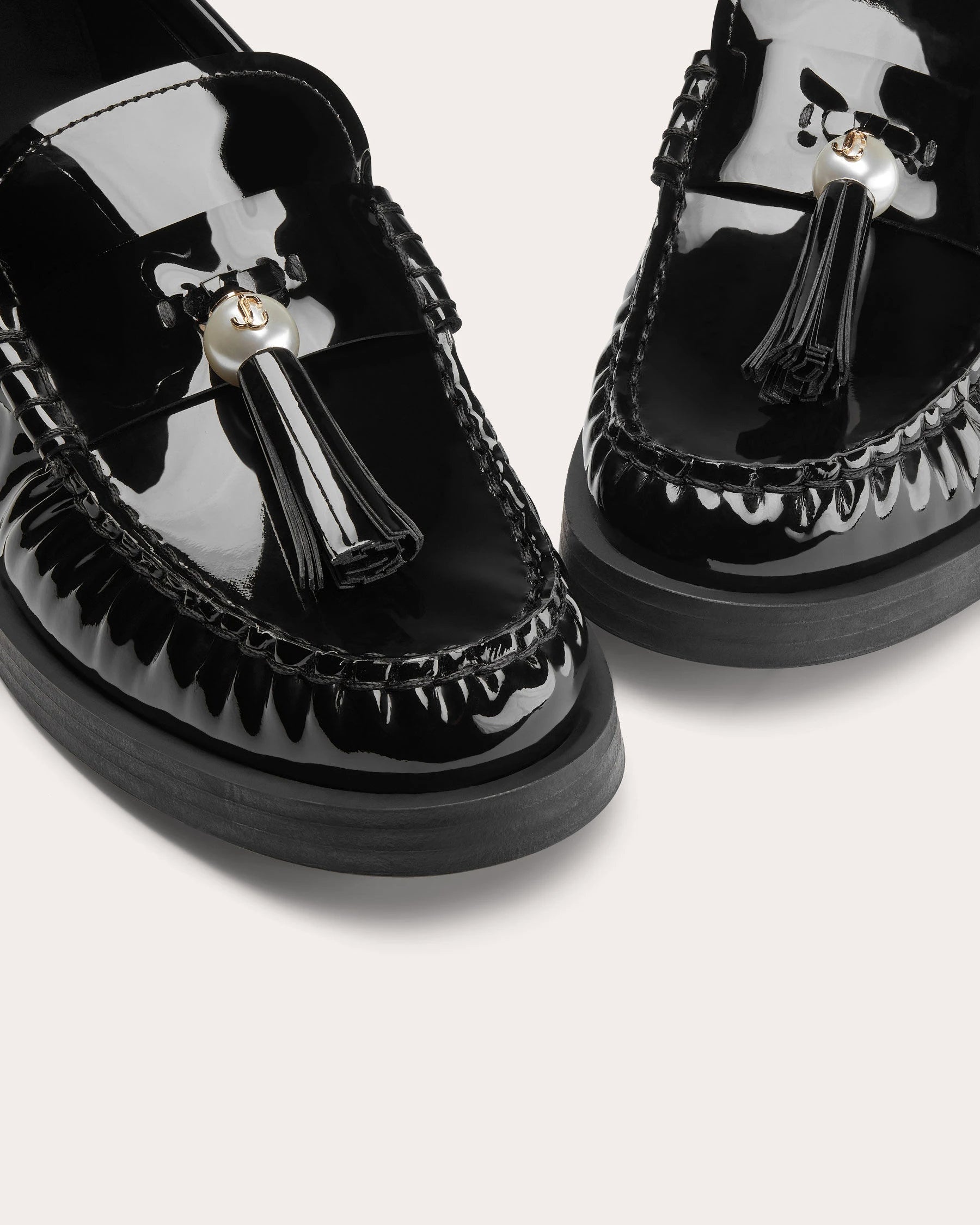 Addie Embellished Tasseled Patent-Leather Loafer - 6