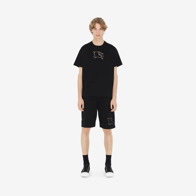 Burberry Check EKD Motif Cotton Shorts outlook