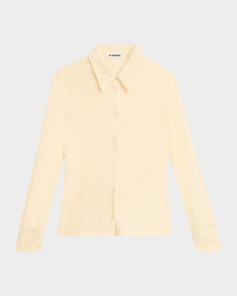Openwork Cotton Knit Shirt 1