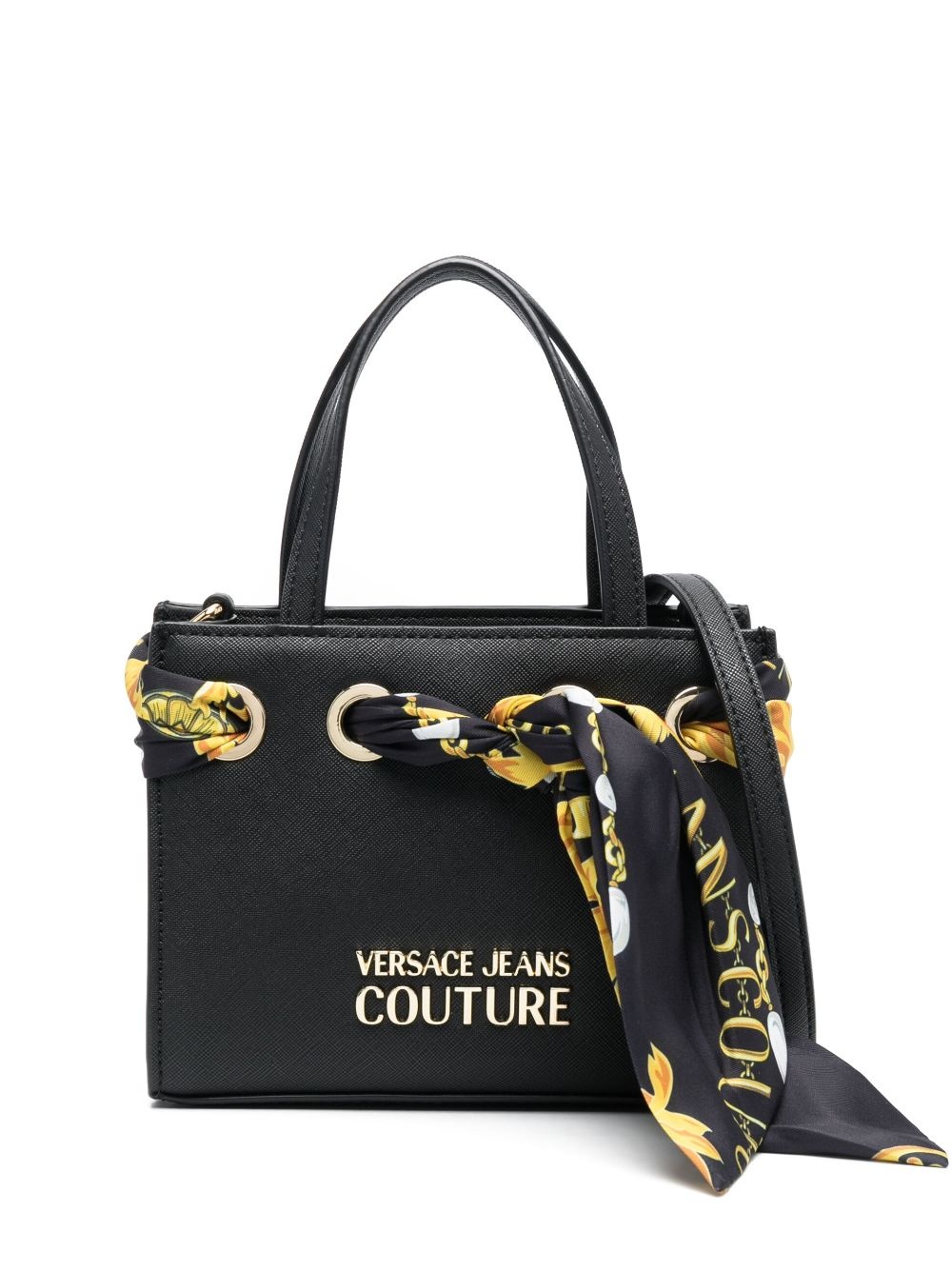 Chain Couture scarf-detail mini bag - 1
