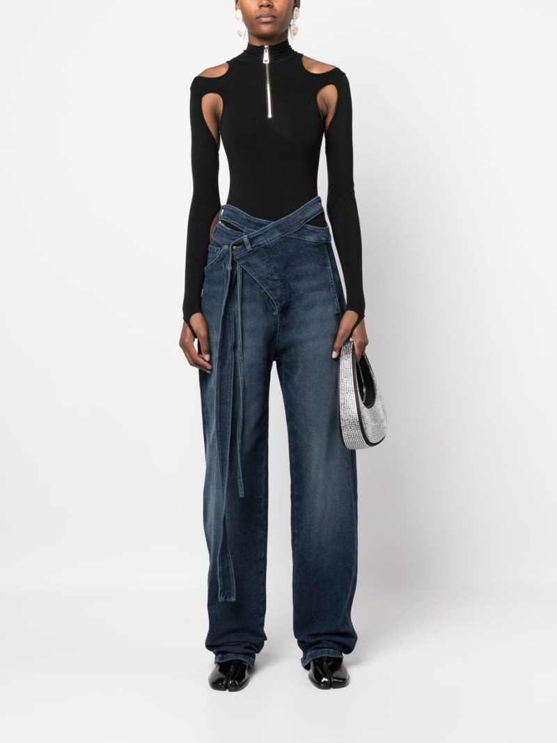 OTTOLINGER wrap-style cut-out straight-leg jeans outlook