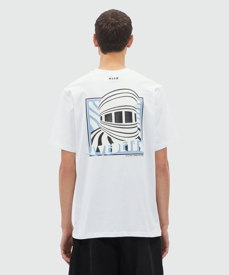 White jersey T-Shirt with "La Vedetta" graphic 3