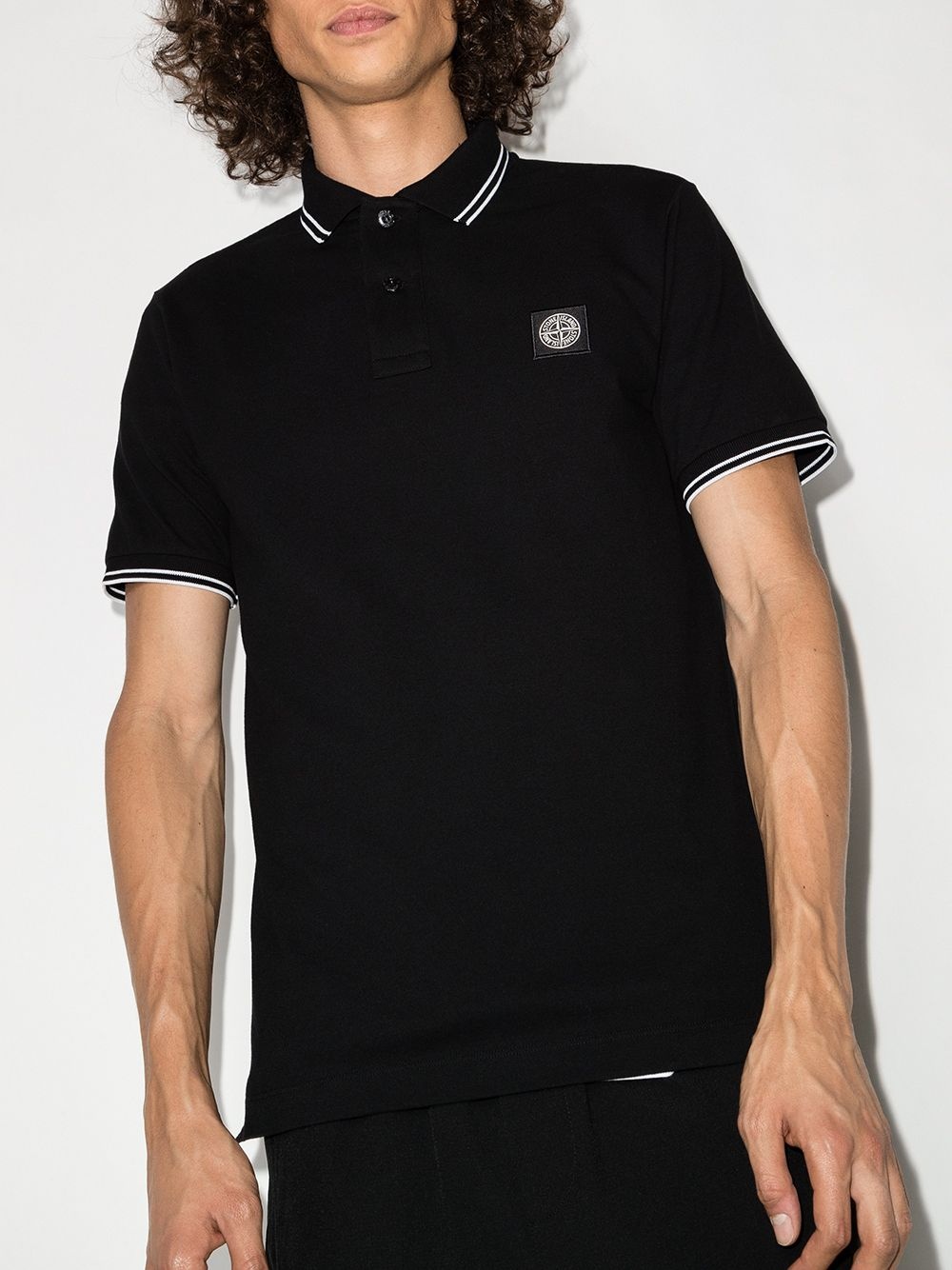 logo-patch polo shirt - 2