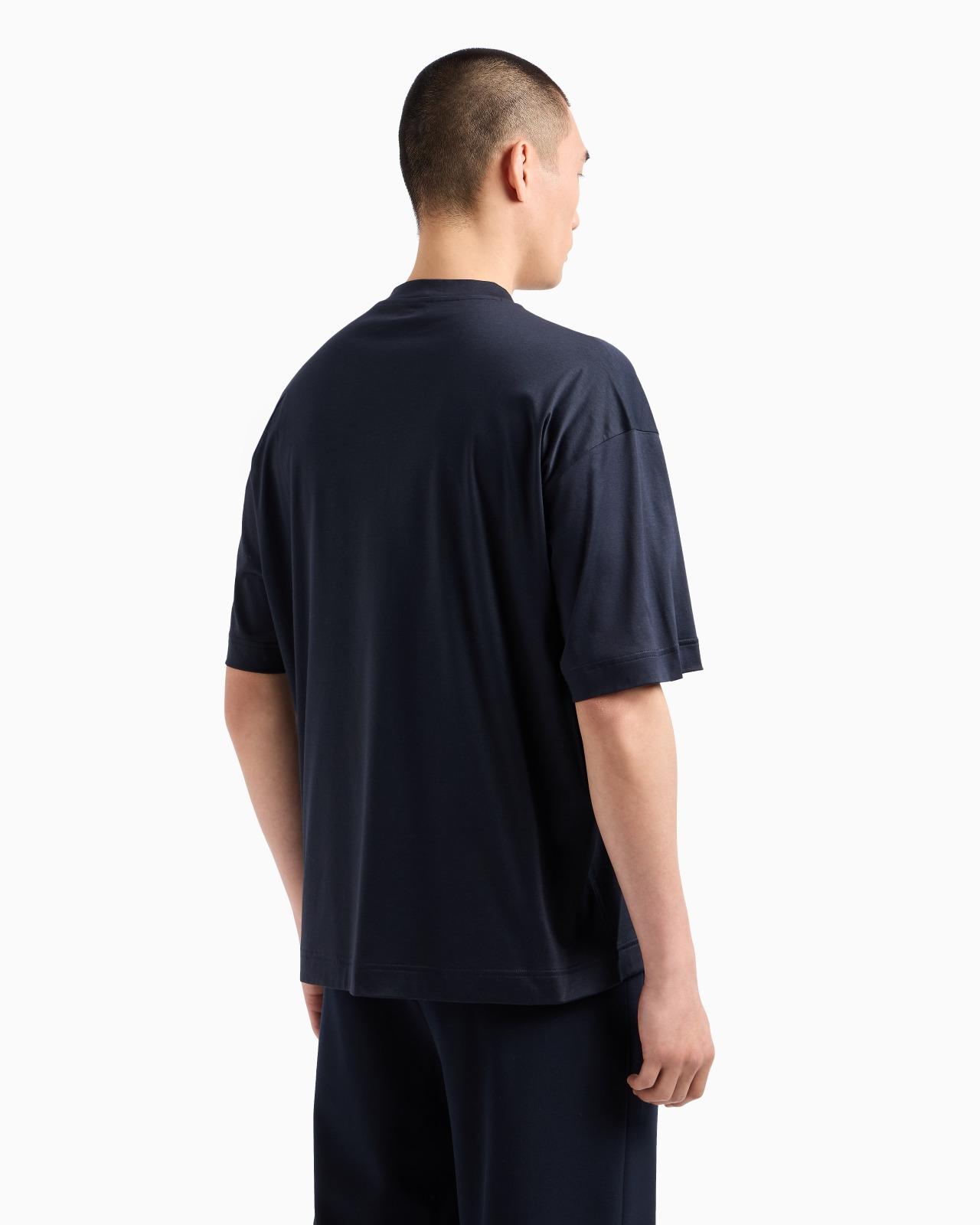 DENIM COLLECTION COTTON T-SHIRT WITH EMBOSSED LOGO - 3
