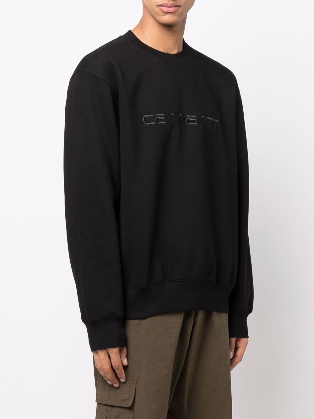 embroidered-logo sweatshirt - 3