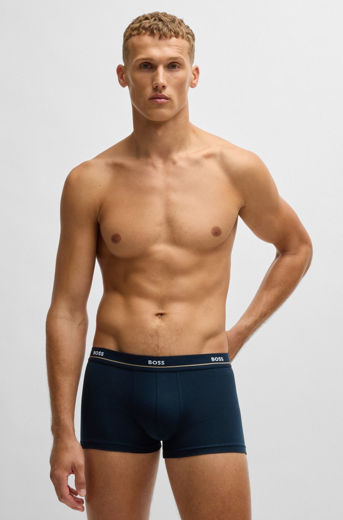 FIVE-PACK OF STRETCH-COTTON TRUNKS WITH LOGO WAISTBANDS - 6
