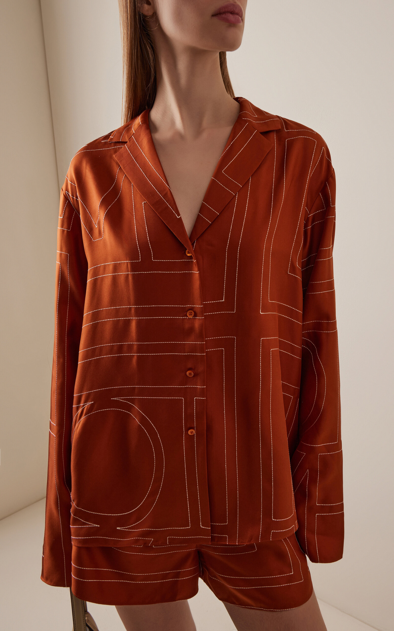 Monogram Silk Top orange - 2