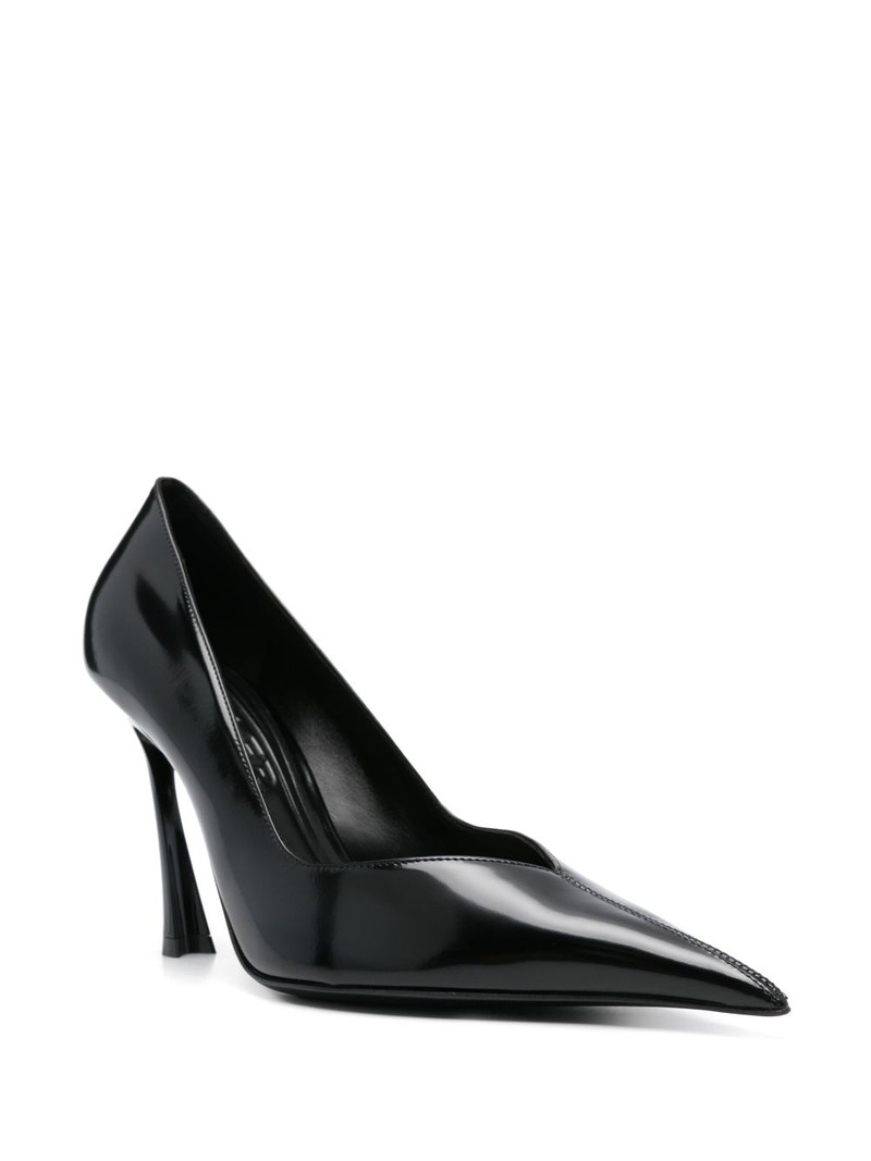 MUGLER 90mm classic leather fang pumps outlook