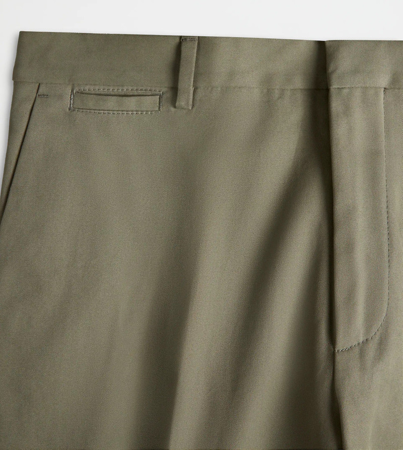 TROUSERS IN GABARDINE - GREEN 7
