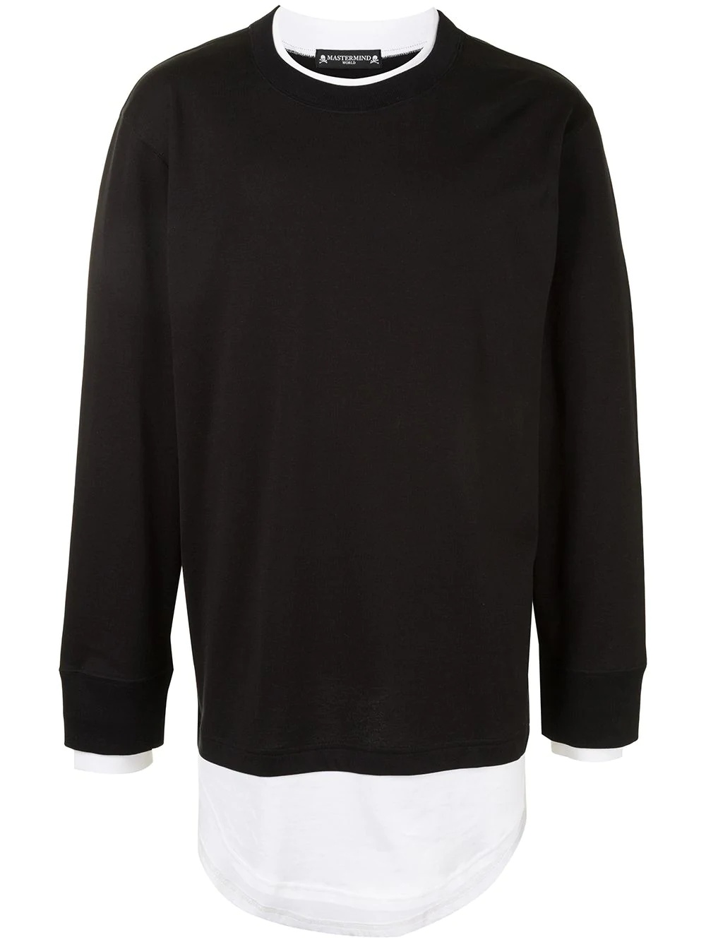 shirt-hem long-sleeved T-shirt - 1