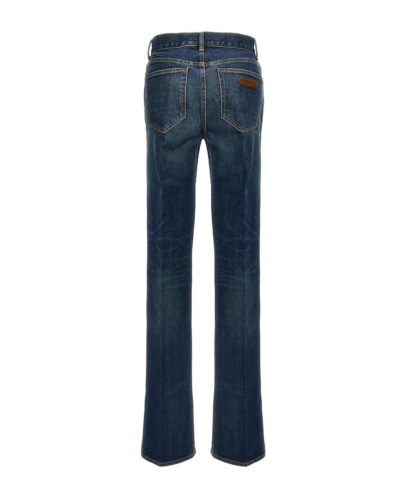 Stretch Raw Denim Flared Jeans - 2